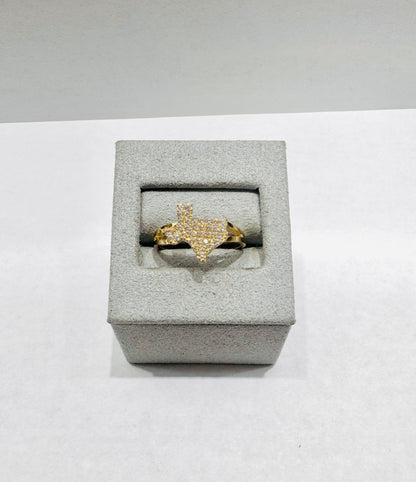 10K GOLD CZ TEXAS RING, SIZE: 8, WEIGHT: 2.8gm