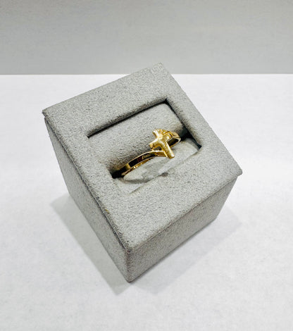 10K GOLD CROSS RING, SIZE: 7, WEIGHT: 1.2gm