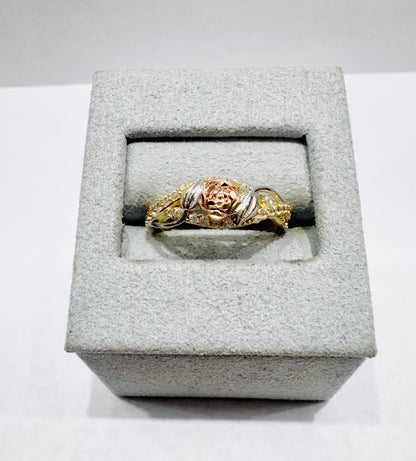 10K GOLD TRICOLOR ROSE RING, SIZE: 7, WEIGHT: 2.2gm
