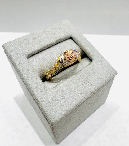 10K GOLD TRICOLOR ROSE RING, SIZE: 7, WEIGHT: 2.2gm