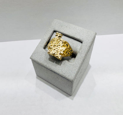 10K GOLD SMALL “LA” NUGGET RING, SIZE: 11, WEIGHT: 3.1gm