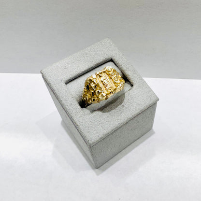 10K GOLD NUGGET VIRGIN MARY RING, SIZE: 12.5, WEIGHT: 2.6gm