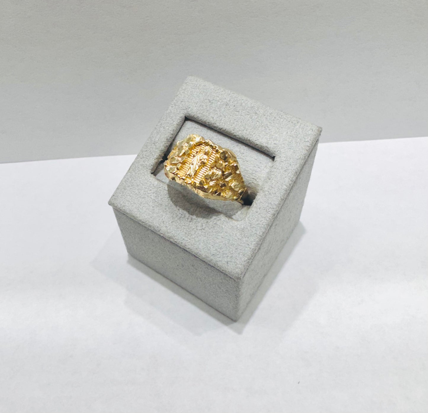 10K GOLD NUGGET SAINT JUDE RING, SIZE: 12.5, WEIGHT: 2.7gm