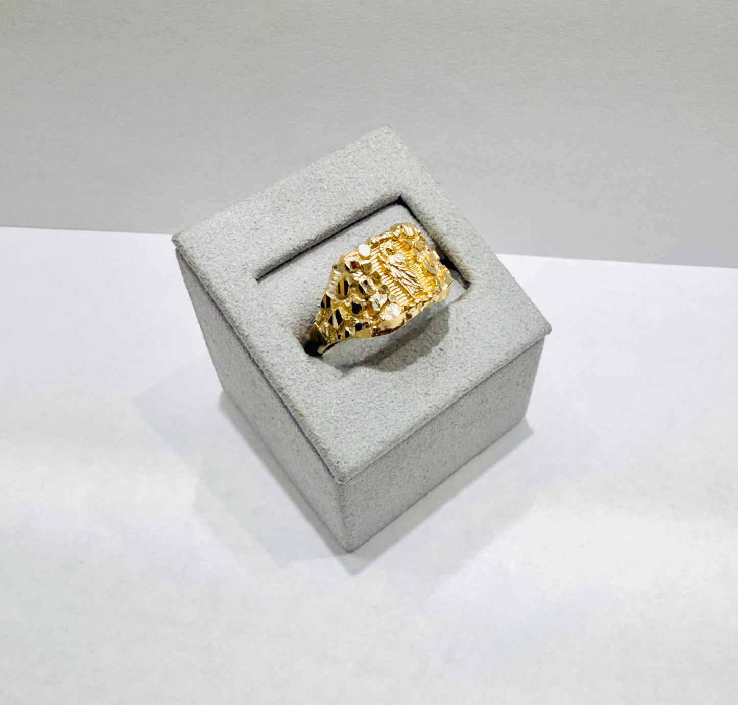 10K GOLD NUGGET SAINT JUDE RING, SIZE: 12.5, WEIGHT: 2.7gm
