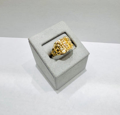 10K GOLD NUGGET SAINT JUDE RING, SIZE: 12.5, WEIGHT: 2.7gm
