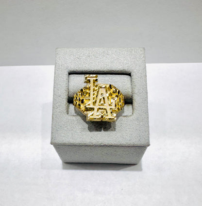 10K GOLD BIG “LA” NUGGET RING, SIZE: 11, WEIGHT: 4.6gm