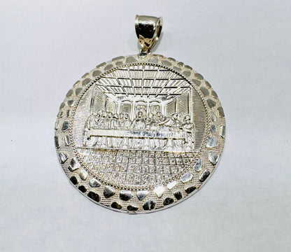 SILVER BIG SIZE ROUND LASTSUPPER PENDANT, WEIGHT: 12gm