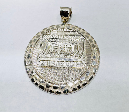 SILVER BIG SIZE ROUND LASTSUPPER PENDANT, WEIGHT: 12gm