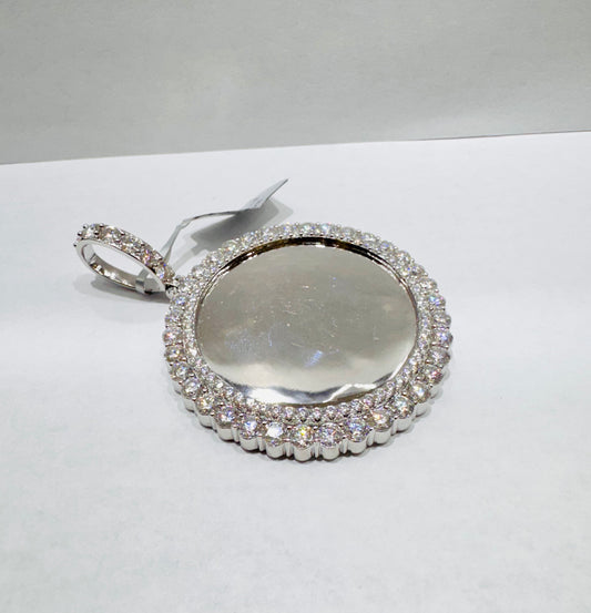 SILVER MOISSANITE MEMORY PENDANT VVS 11.44ctw