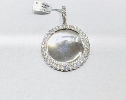 SILVER MOISSANITE MEMORY PENDANT VVS 11.44ctw