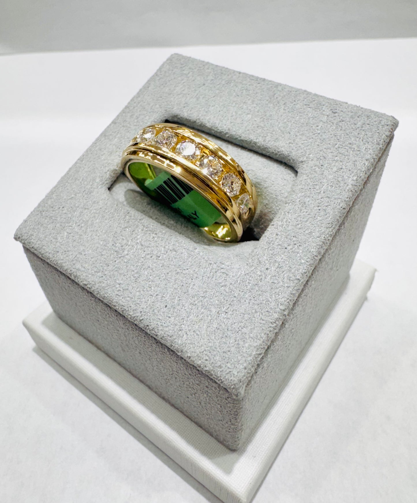 14K GOLD LAB GROWN DIAMOND MENS BAND 1.00CTW
