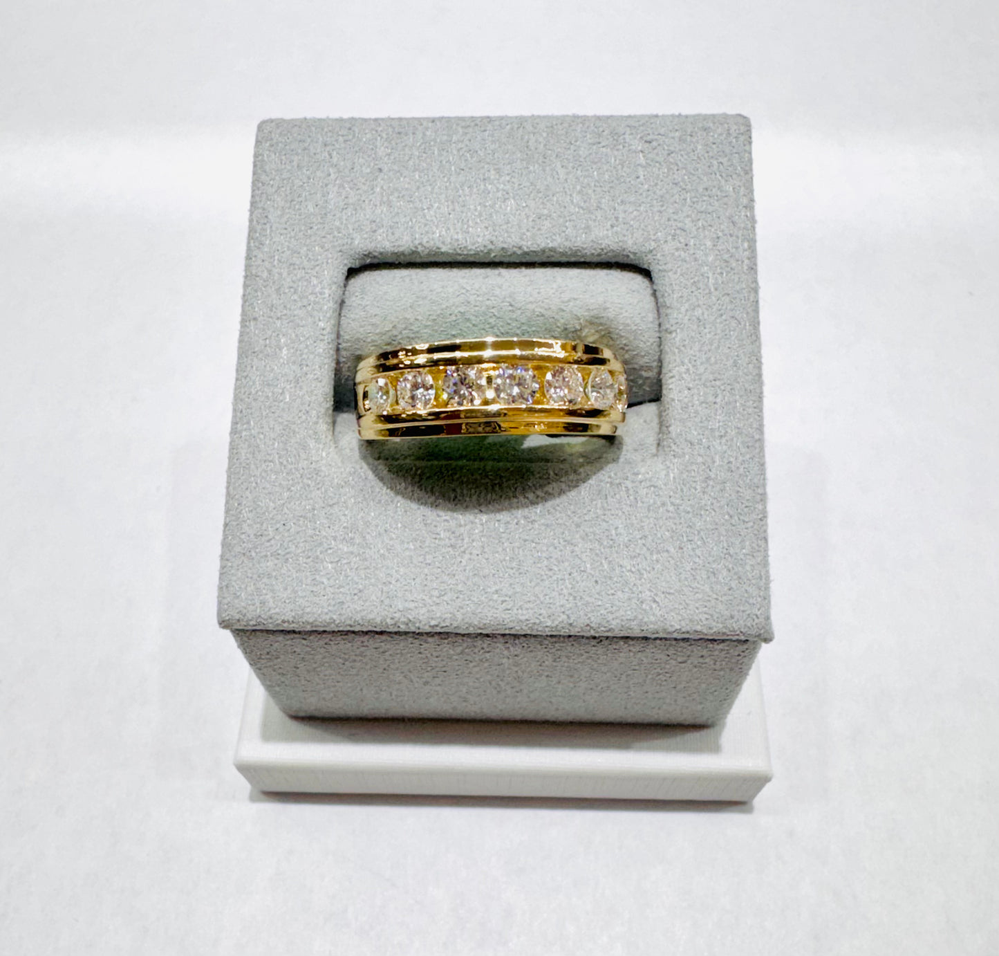 14K GOLD LAB GROWN DIAMOND MENS BAND 1.00CTW