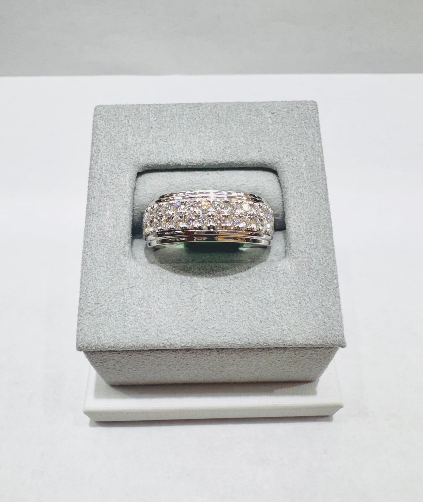 10K WHITE GOLD LAB GROWN DIAMOND MENS BAND 1.00CTW