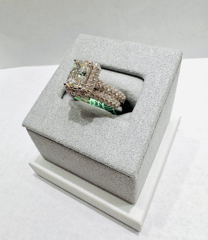 14K WHITE GOLD LAB GROWN DIAMOND RING VS 3.23CTW