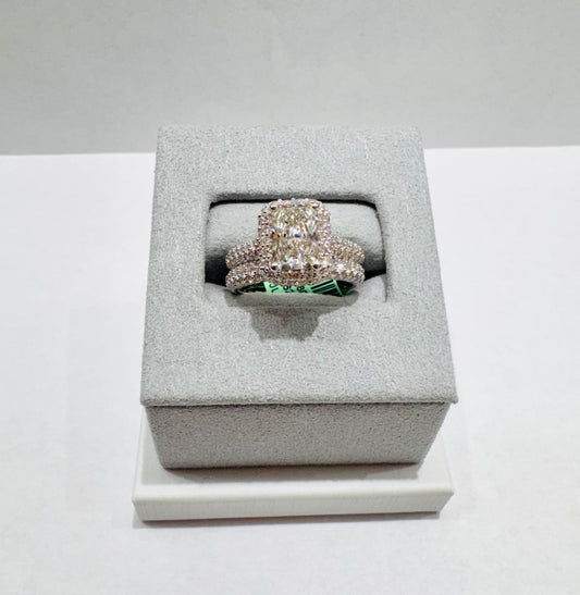 14K WHITE GOLD LAB GROWN DIAMOND RING VS 3.23CTW