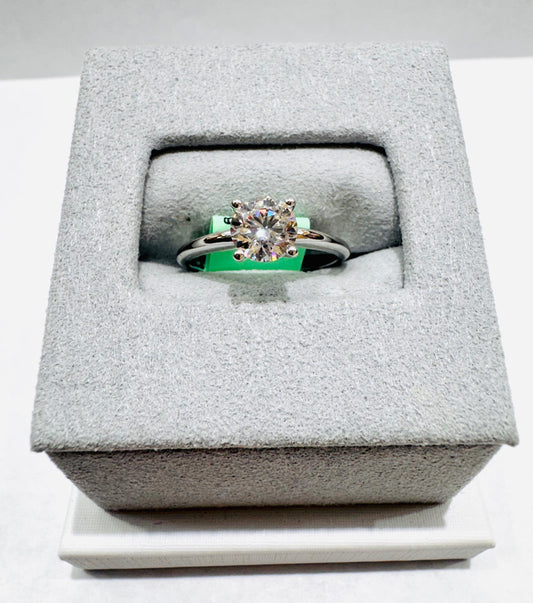 14K WHITE GOLD LAB GROWN DIAMOND LADIES RING VS 0.96CTW