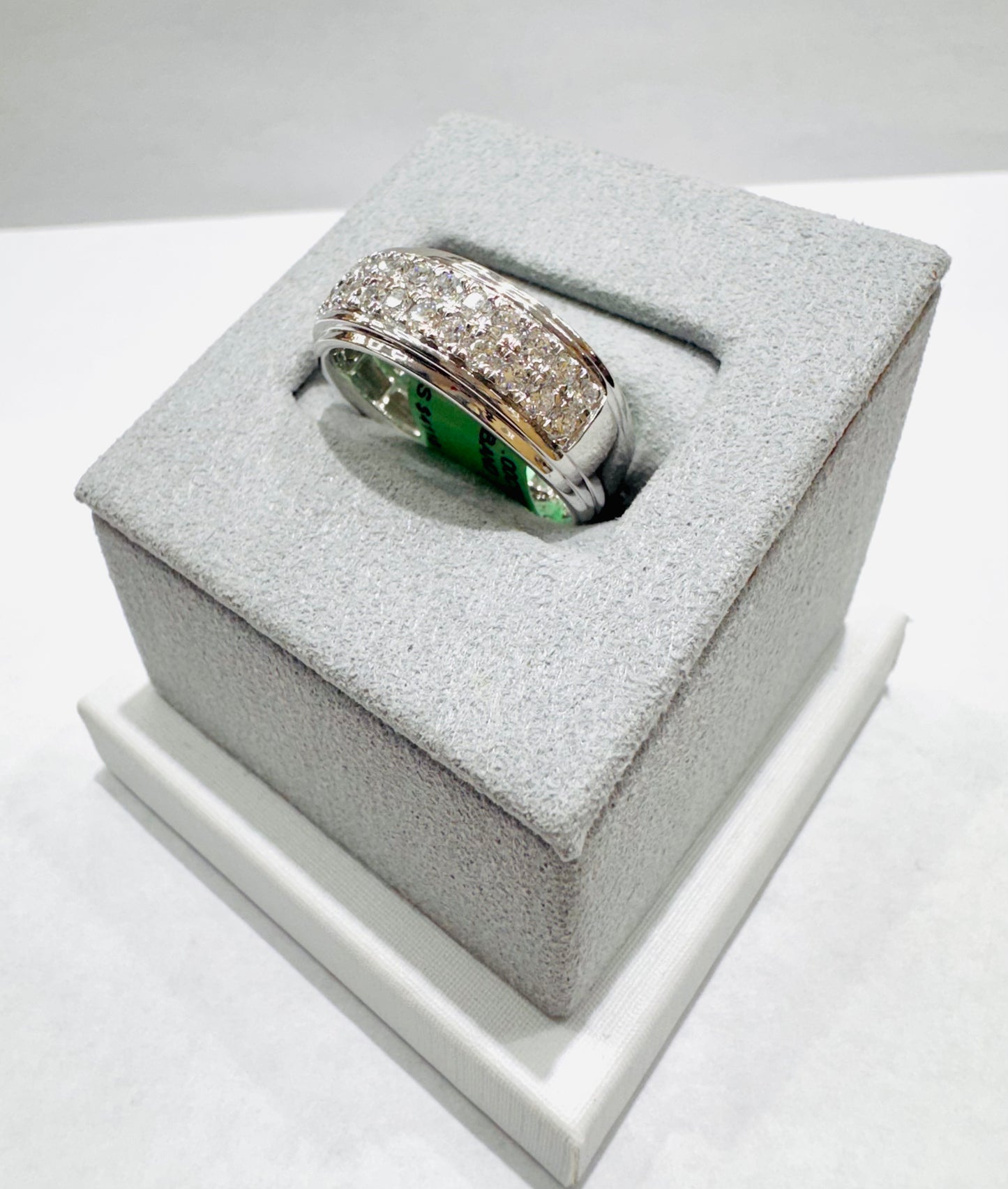 10K WHITE GOLD LAB GROWN DIAMOND MENS BAND 1.00CTW