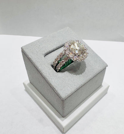 14K WHITE GOLD LAB GROWN DIAMOND BRIDAL SET VS 7.80CTW