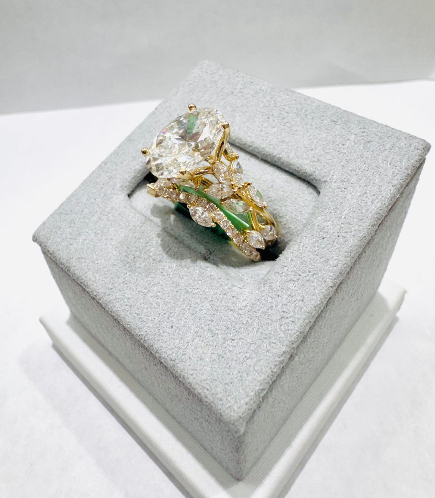 14K GOLD LAB GROWN DIAMOND BRIDAL SET VS 5.50CTW