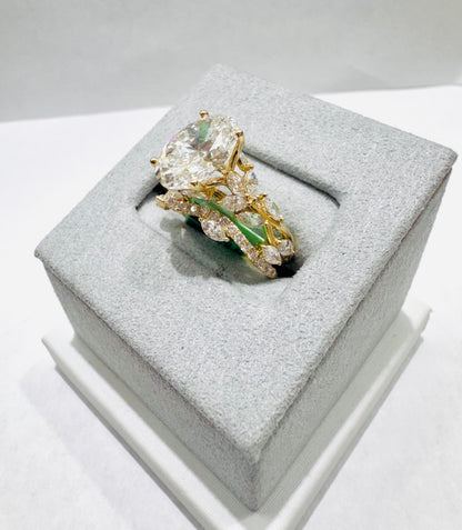 14K GOLD LAB GROWN DIAMOND BRIDAL SET VS 5.50CTW