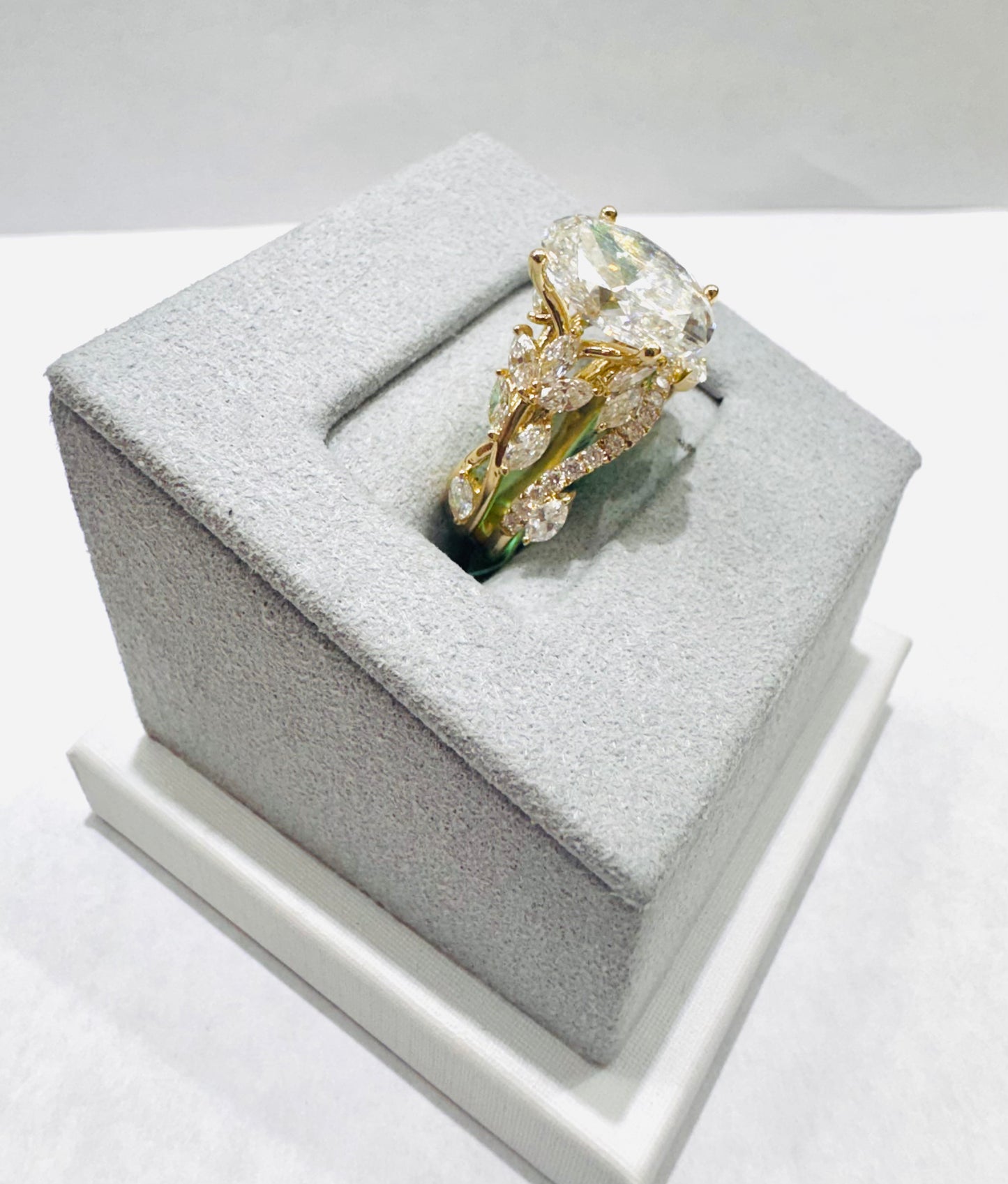 14K GOLD LAB GROWN DIAMOND BRIDAL SET VS 5.50CTW