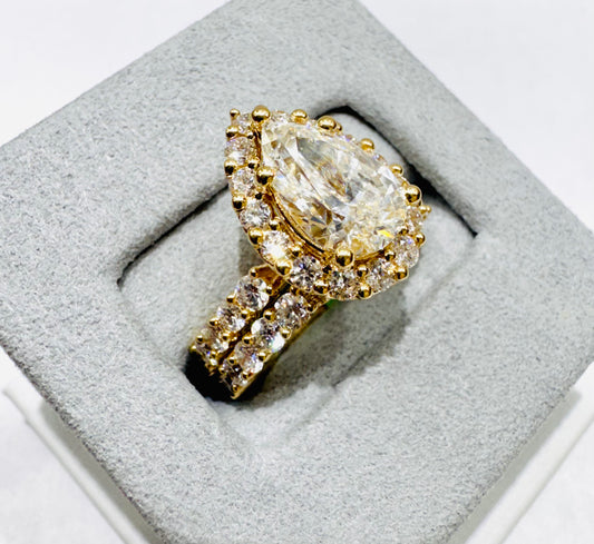 14K GOLD LAB GROWN DIAMOND BRIDAL SET VS 6.13CTW