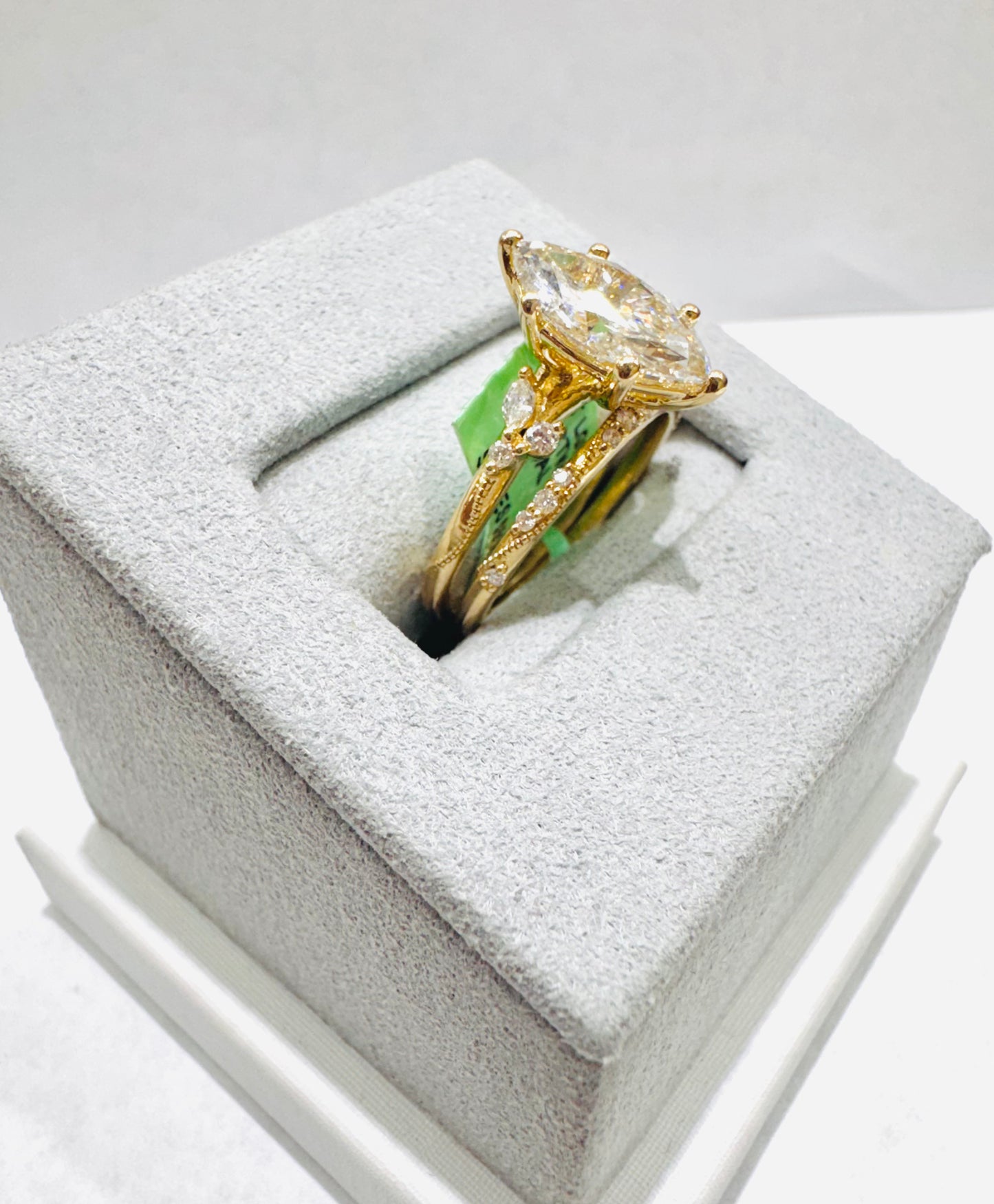 14K GOLD LAB GROWN DIAMOND BRIDAL SET VS 2.25CTW