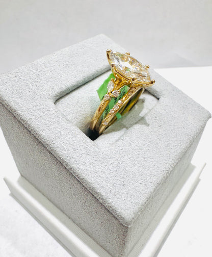 14K GOLD LAB GROWN DIAMOND BRIDAL SET VS 2.25CTW