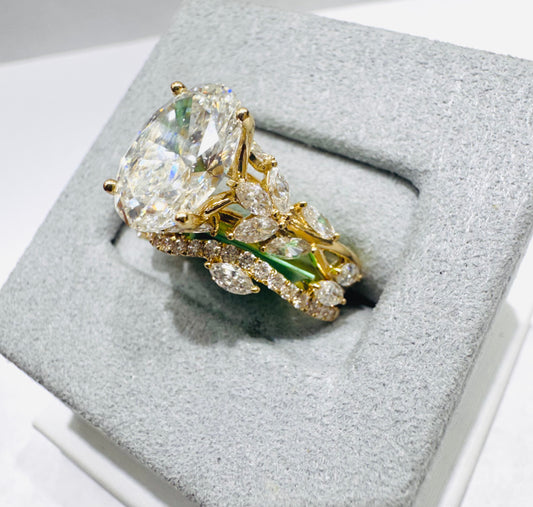 14K GOLD LAB GROWN DIAMOND BRIDAL SET VS 5.50CTW