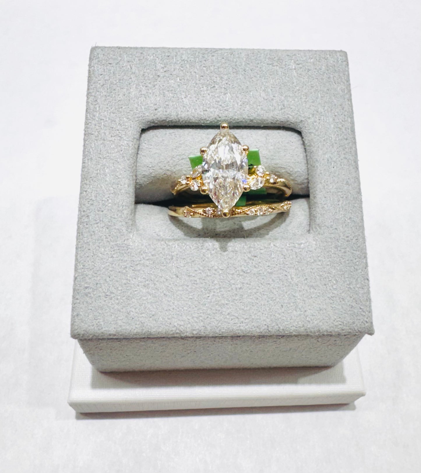 14K GOLD LAB GROWN DIAMOND BRIDAL SET VS 2.25CTW