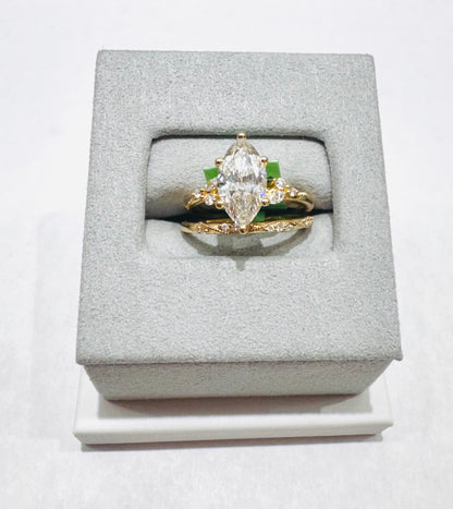 14K GOLD LAB GROWN DIAMOND BRIDAL SET VS 2.25CTW