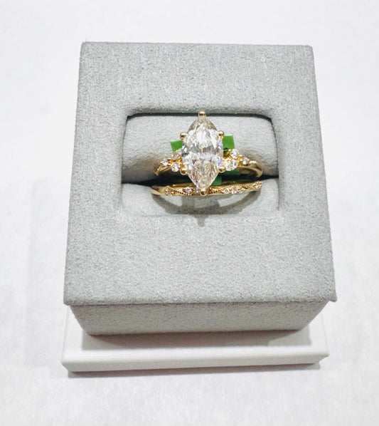 14K GOLD LAB GROWN DIAMOND BRIDAL SET VS 2.25CTW