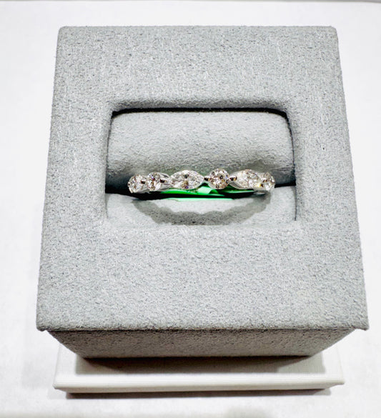 14K WHITE GOLD LAB GROWN DIAMOND LADIES BAND VS 0.90CTW