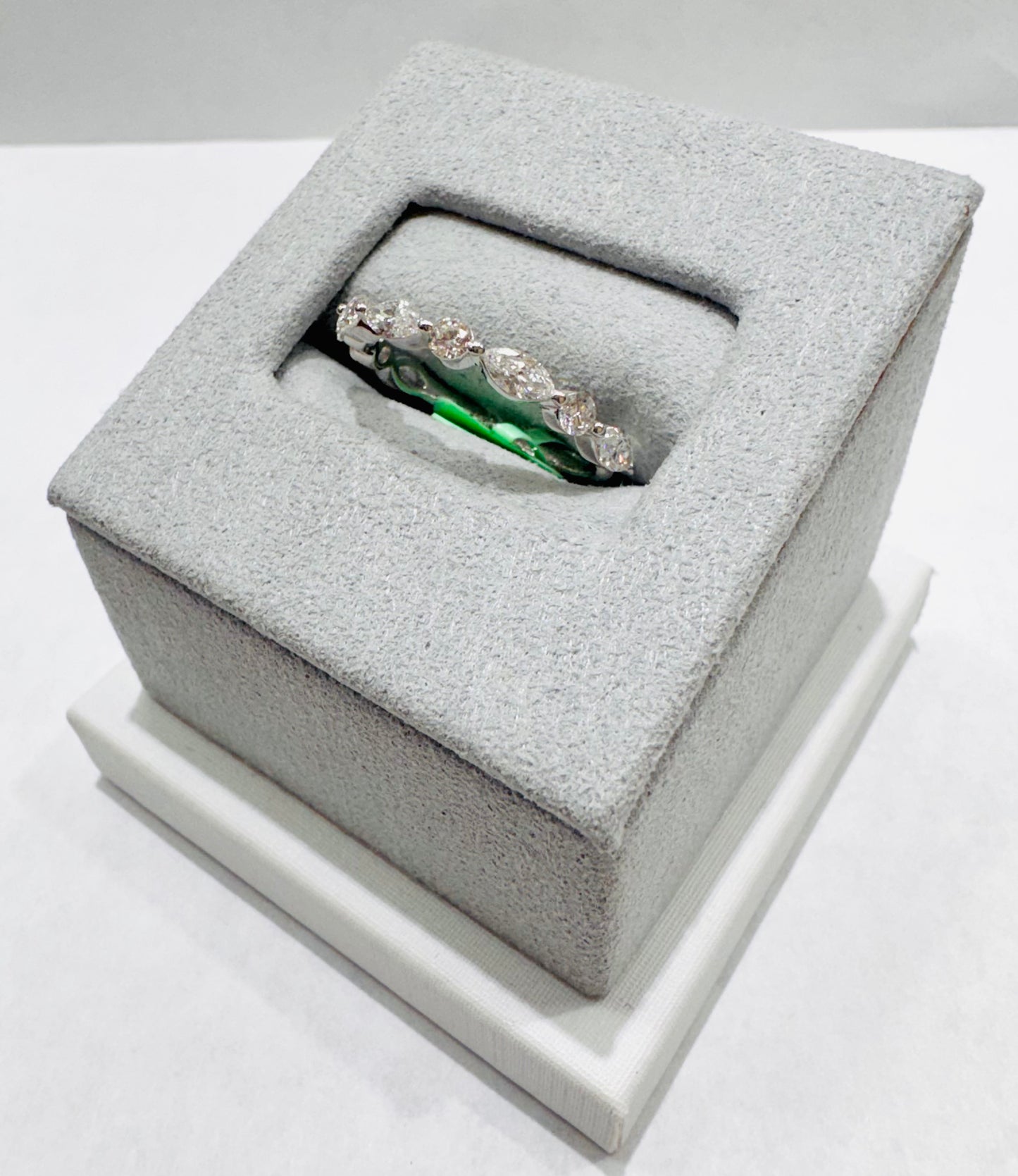 14K WHITE GOLD LAB GROWN DIAMOND LADIES BAND VS 0.90CTW