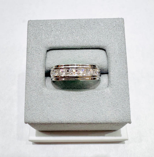 14K WHITE GOLD LAB GROWN DIAMOND MENS BAND VS 0.50CTW