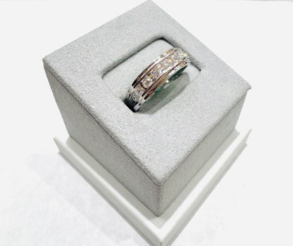 14K WHITE GOLD LAB GROWN DIAMOND MENS BAND VS 0.50CTW