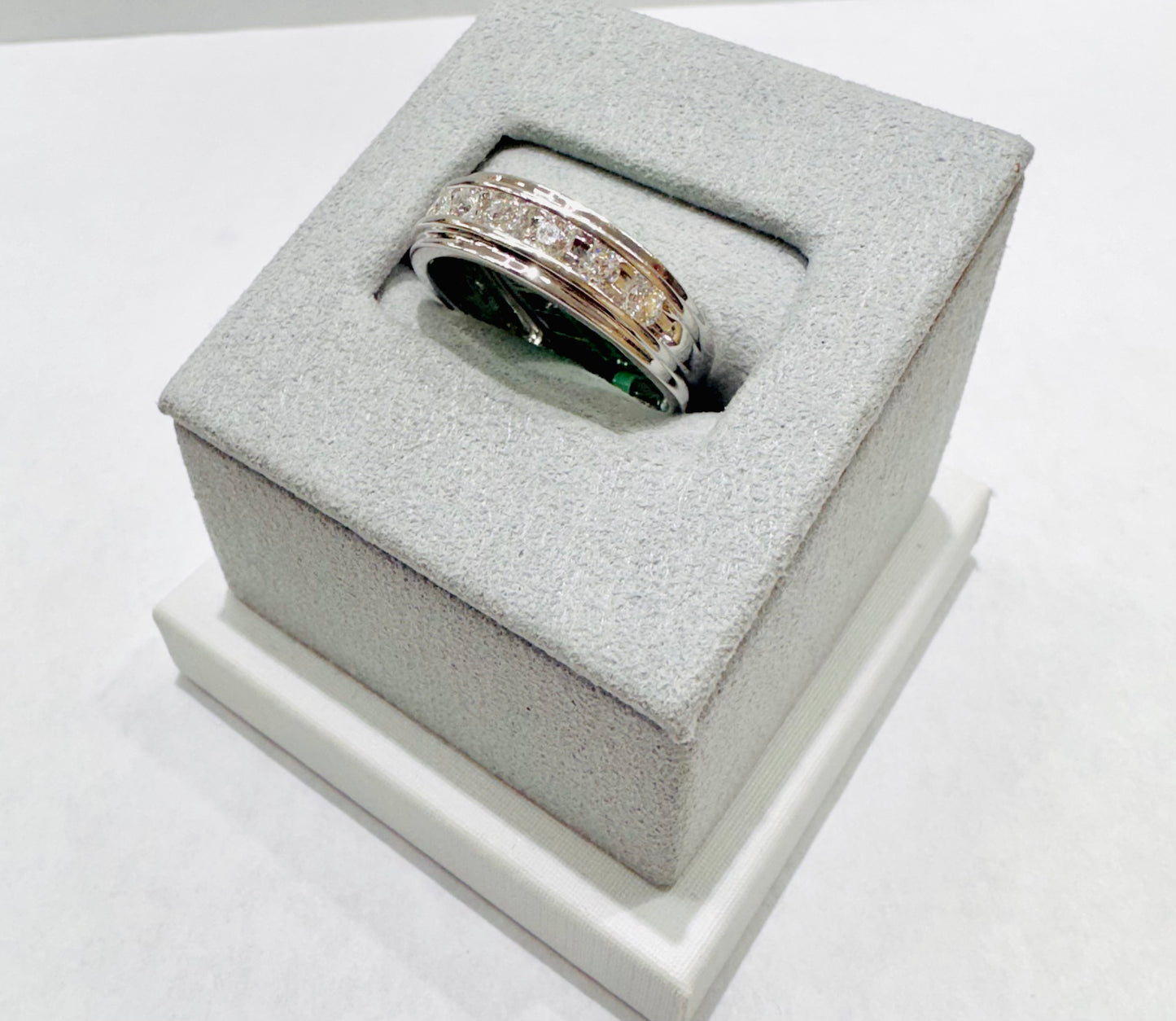 14K WHITE GOLD LAB GROWN DIAMOND MENS BAND VS 0.50CTW