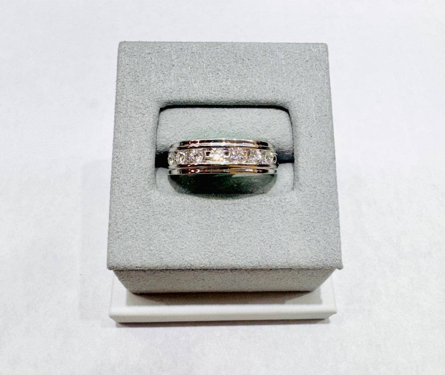 14K WHITE GOLD LAB GROWN DIAMOND MENS BAND VS 0.50CTW