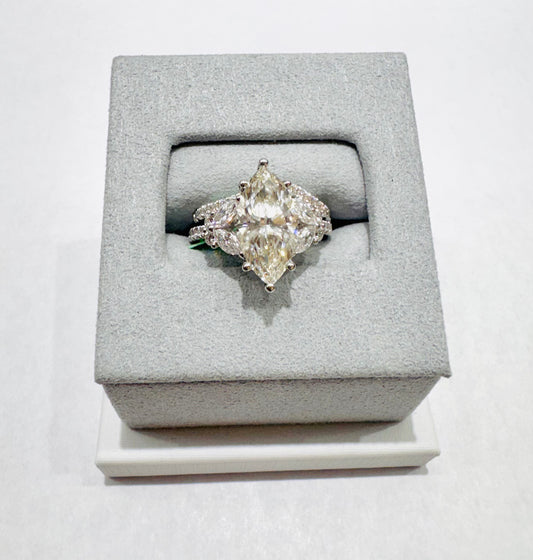 14K WHITE GOLD LAB GROWN DIAMOND BRIDAL SET VS 4.18CTW