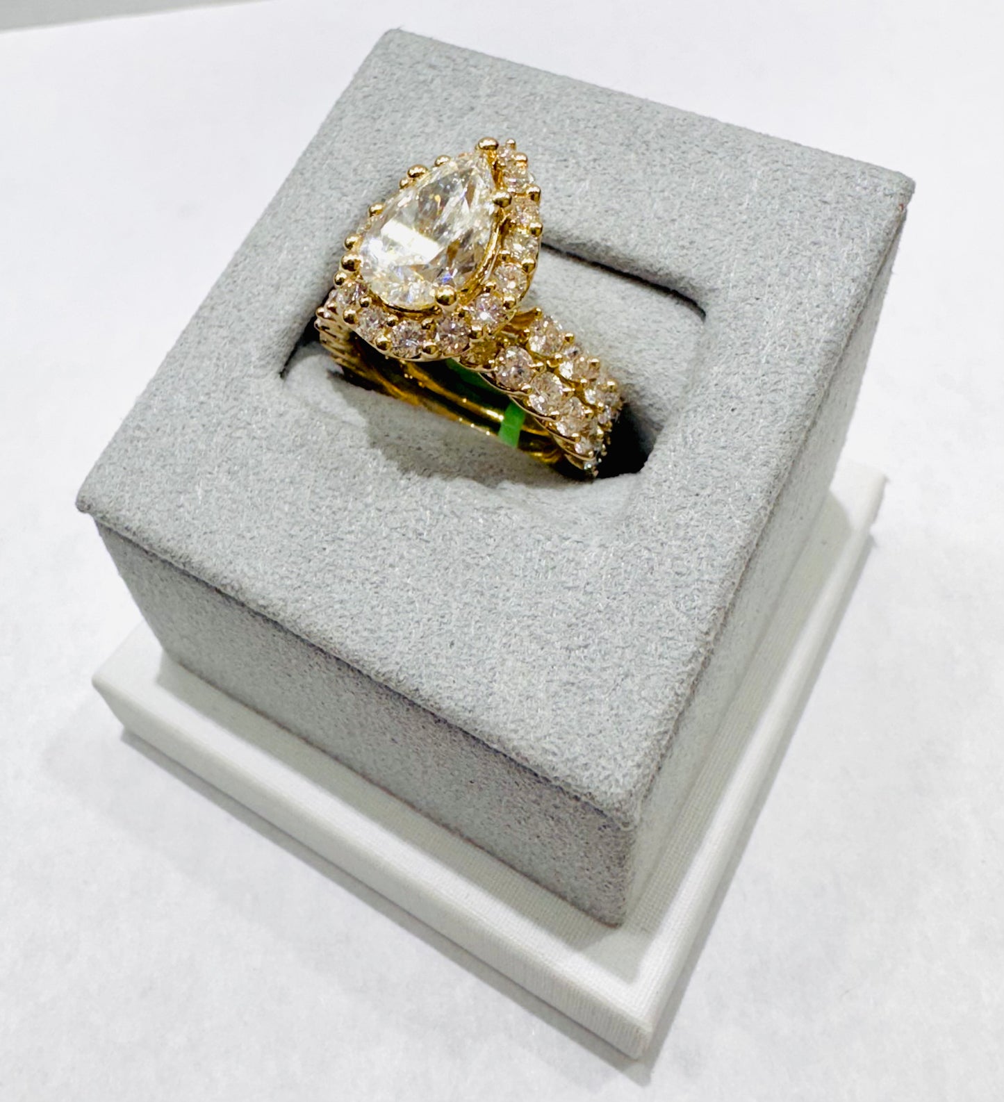 14K GOLD LAB GROWN DIAMOND BRIDAL SET VS 6.13CTW