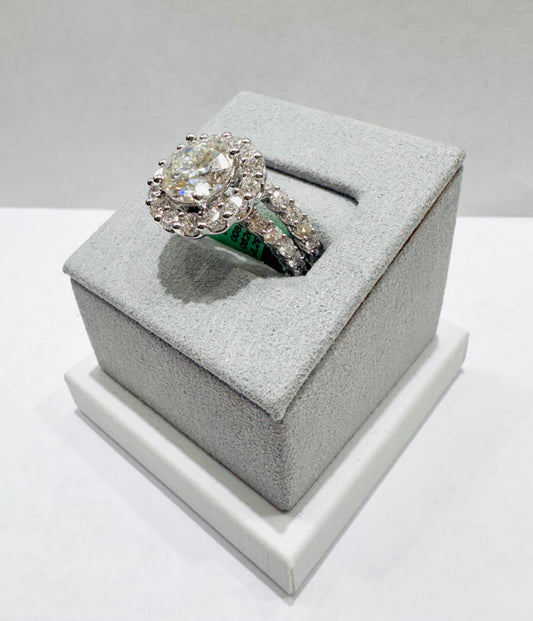 14K WHITE GOLD LAB GROWN DIAMOND BRIDAL SET VS 7.80CTW