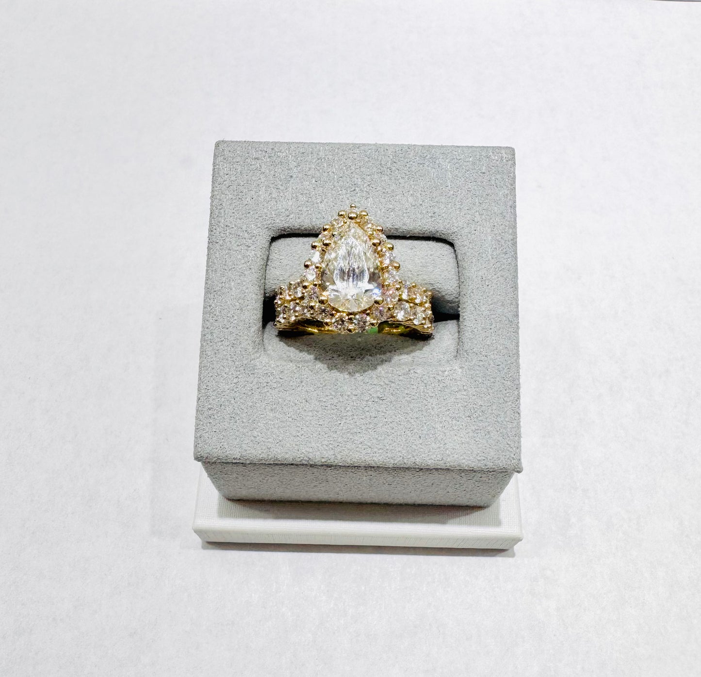 14K GOLD LAB GROWN DIAMOND BRIDAL SET VS 6.13CTW