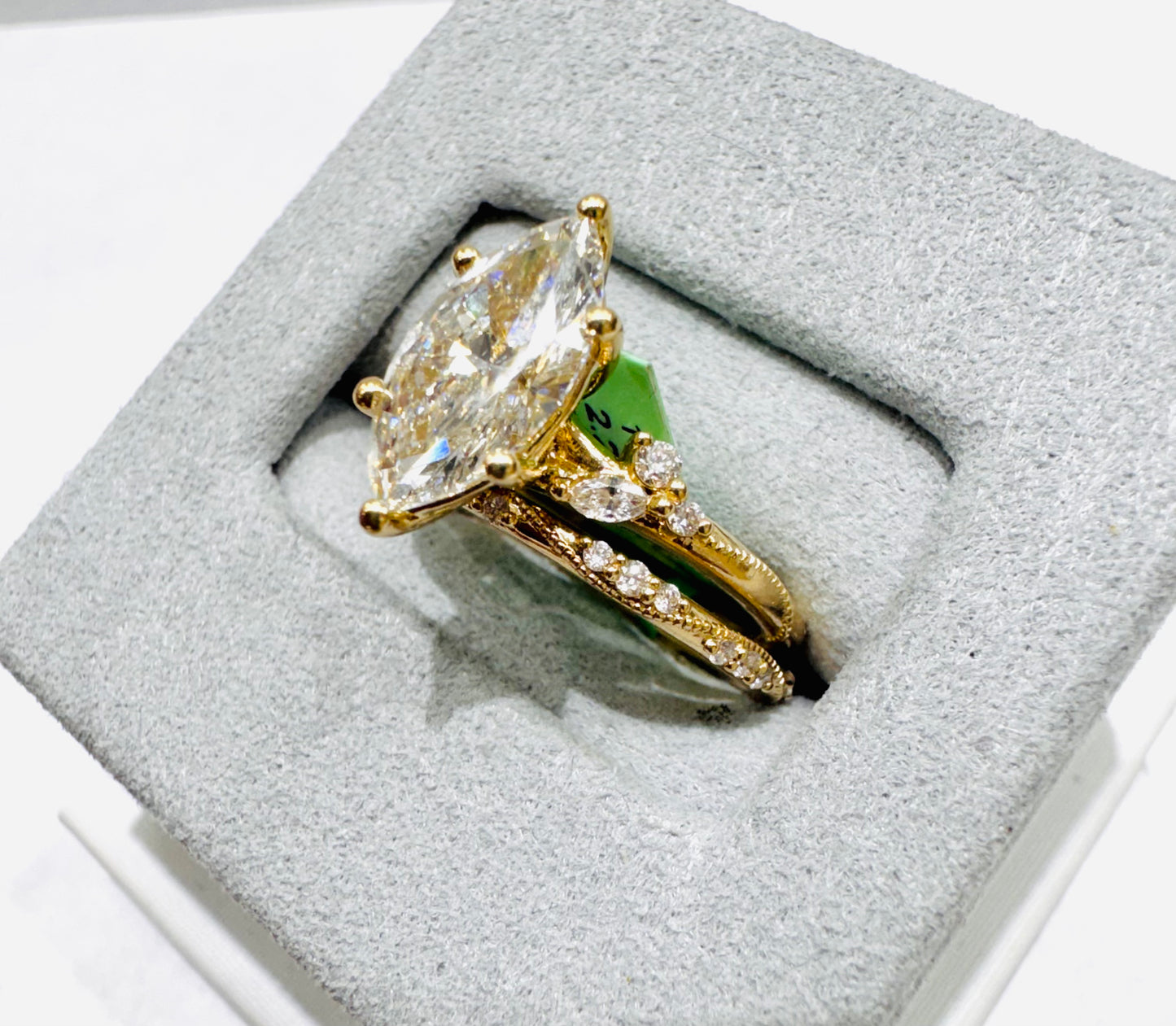 14K GOLD LAB GROWN DIAMOND BRIDAL SET VS 2.25CTW