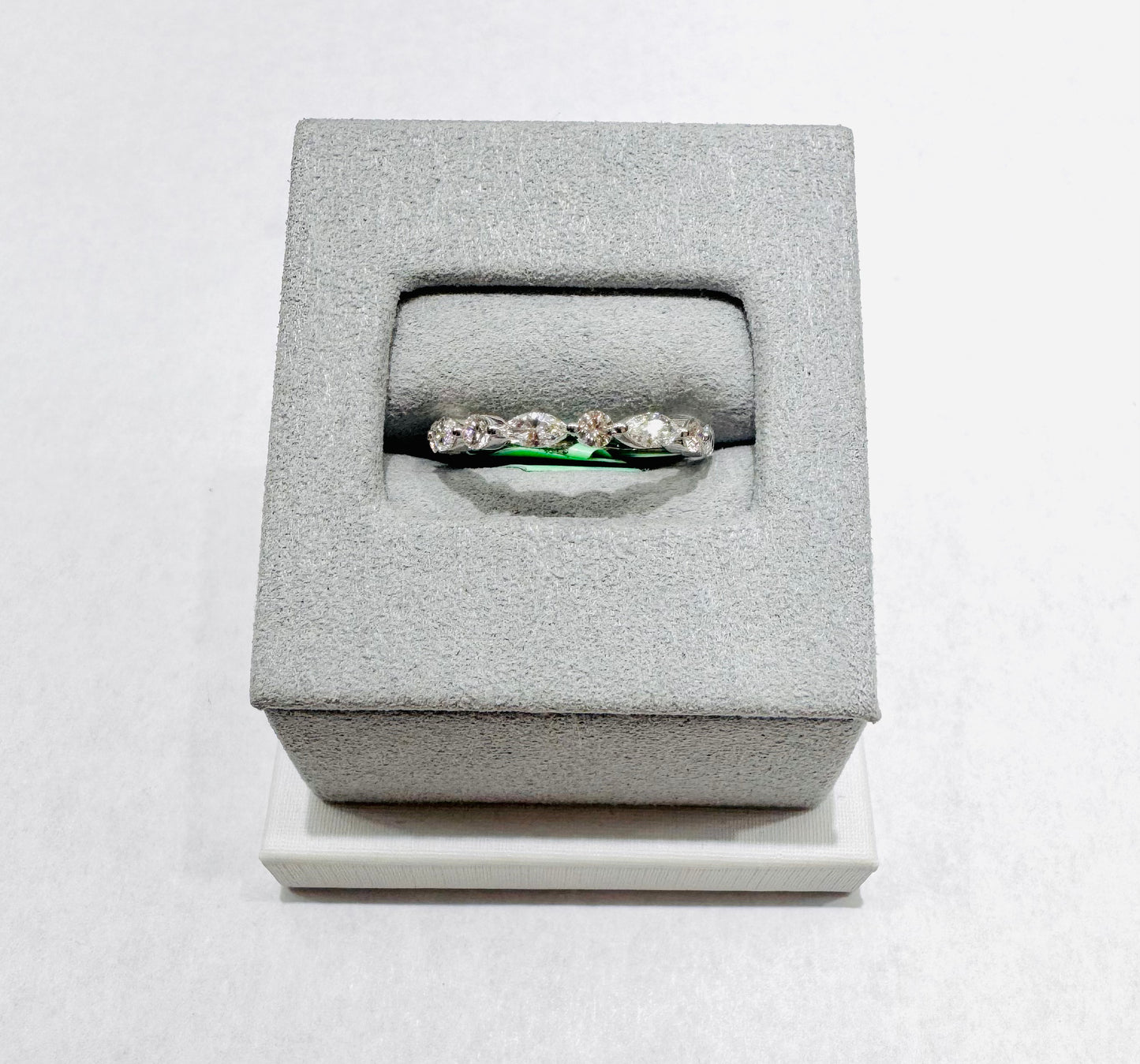14K WHITE GOLD LAB GROWN DIAMOND LADIES BAND VS 0.90CTW