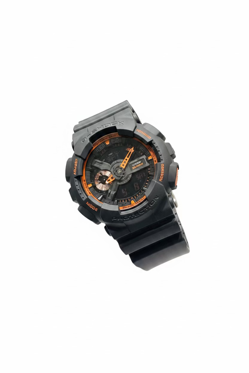 Casio G-Shock Men’s Watch GA110TS-1A4 Dark Gray Orange Analog Digital Watch