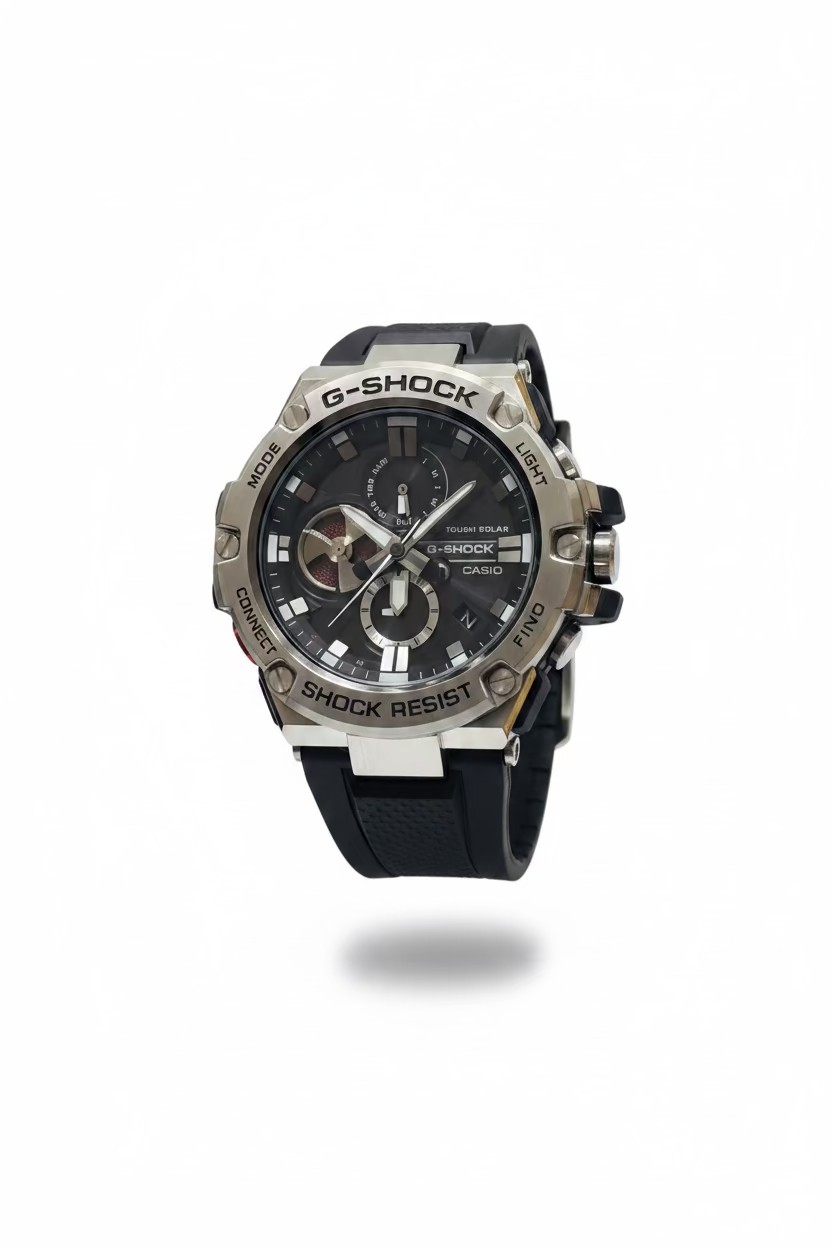 Men’s G-Shock Casio GSTB100-1A Rugged Analog Solar powered Watch from G-Steel