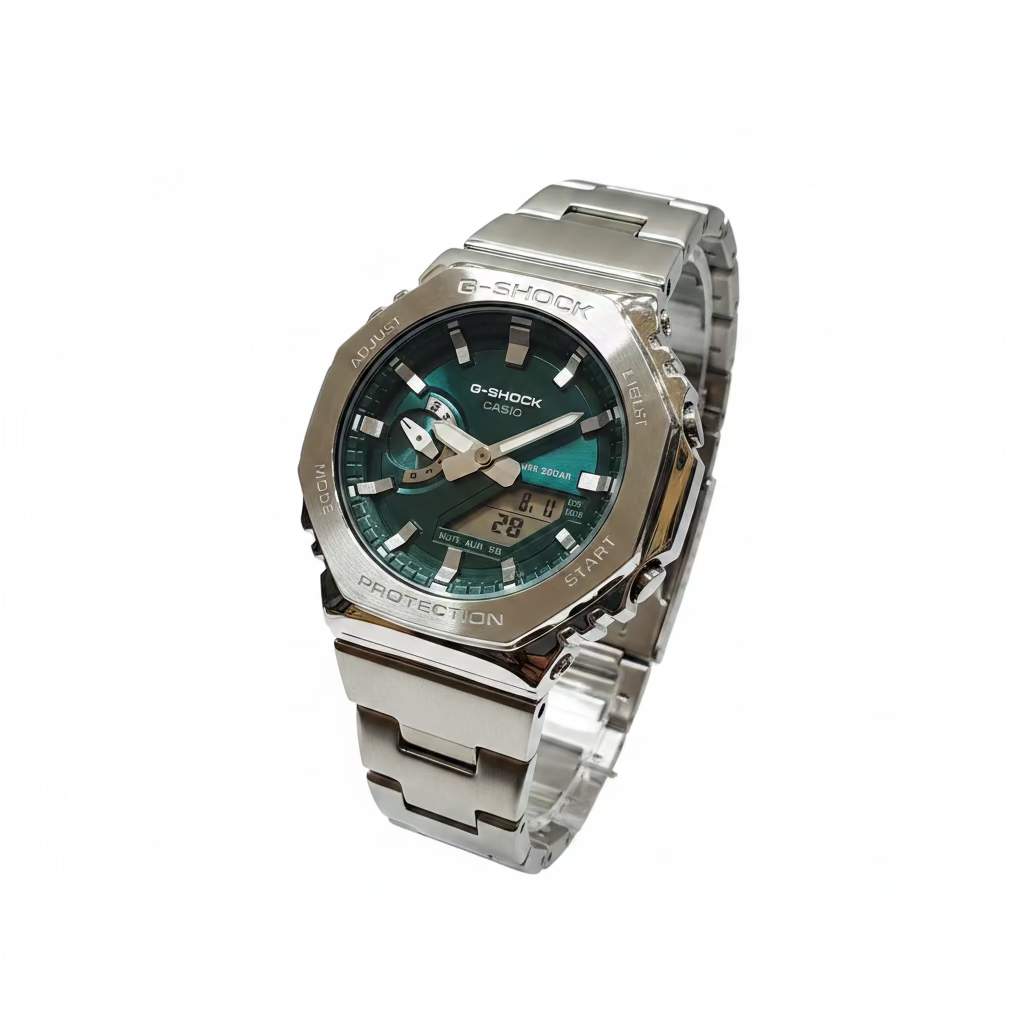 Men’s Casio G-Shock GM2110D-3A1 Stainless Steel Teal Color Dial Watch