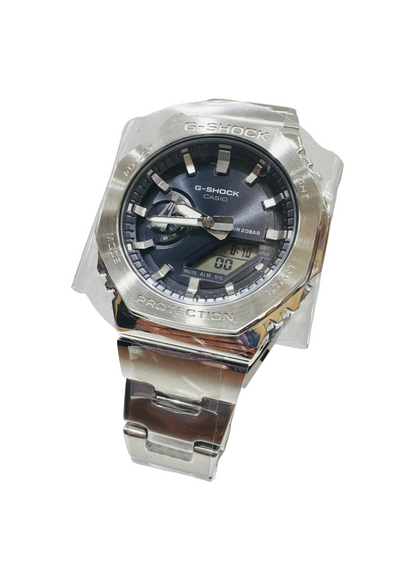 Casio G-Shock GM2110D-8A Stainless Steel Analog Digital Navy Blue Dial Watch