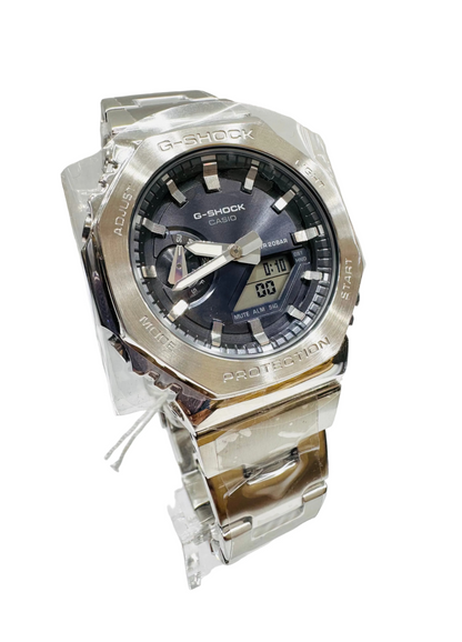Casio G-Shock GM2110D-8A Stainless Steel Analog Digital Navy Blue Dial Watch