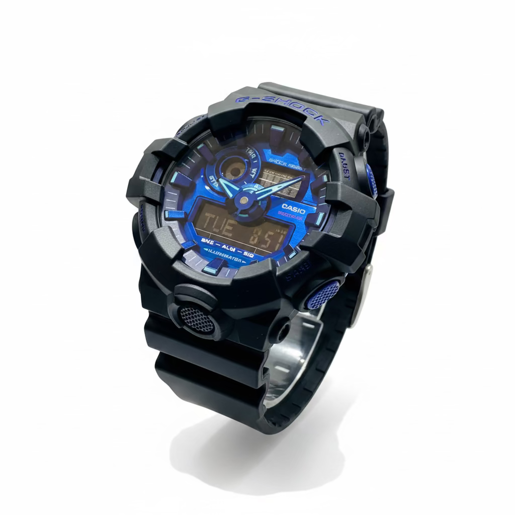 Men’s Casio G-Shock GA700VB-1A Black & Blue Analog Digital Watch